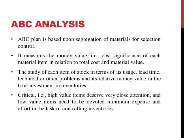 statistical tools for inventory management An analysis on inventory management at